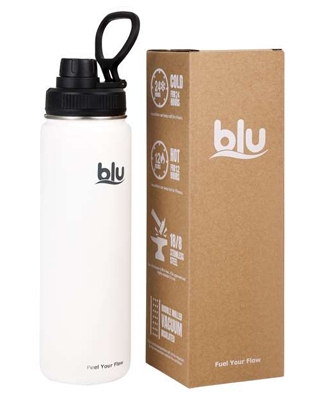 BLU Screw Lid Bottle - Silver White 24oz